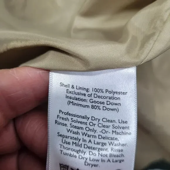 Eddie Bauer Goose Down Army Green EB650 Puffer Vest Size XLT 32726-1Clo3 - Picture 7 of 12